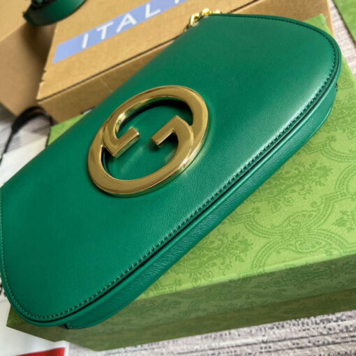 Replica Gucci 699268 Gucci Blondie shoulder leather bag Green 5