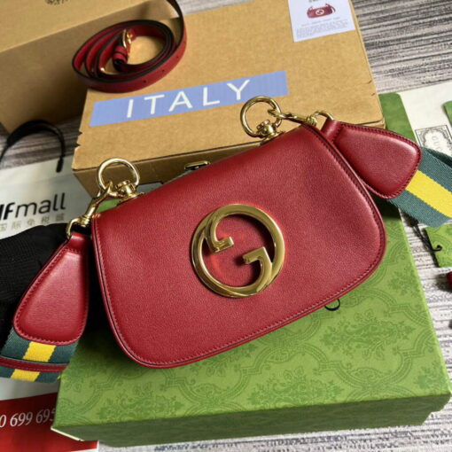 Replica Gucci 698643 Gucci Blondie mini leather bag Red 3