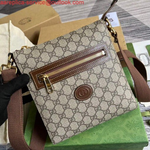 Replica Gucci 681021 GG Supreme messenger bag Brown 3