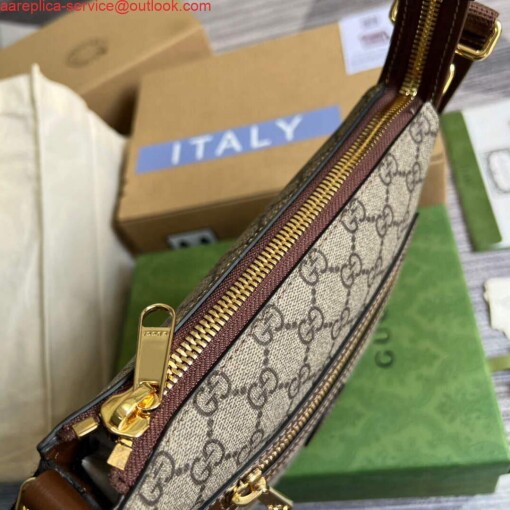 Replica Gucci 681021 GG Supreme messenger bag Brown 7