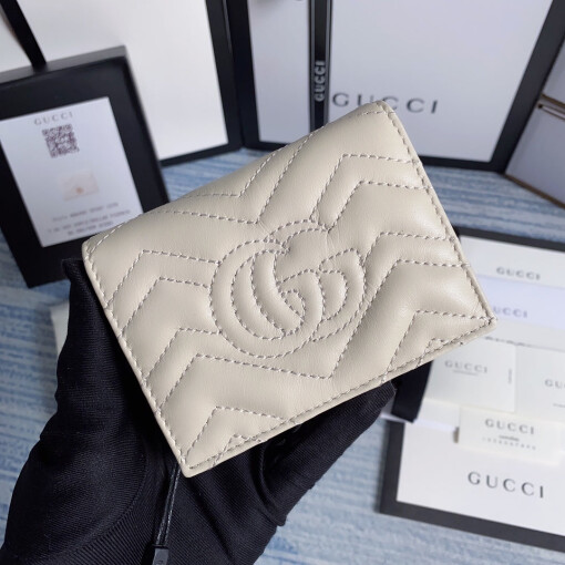 Replica Gucci 466492 GG Marmont card case wallet in White