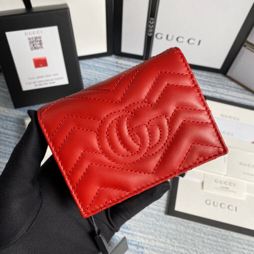 Replica Gucci 466492 GG Marmont card case wallet in Red