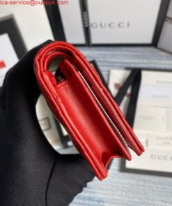 Replica Gucci 466492 GG Marmont card case wallet in Red 2