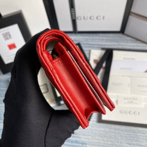 Replica Gucci 466492 GG Marmont card case wallet in Red 2