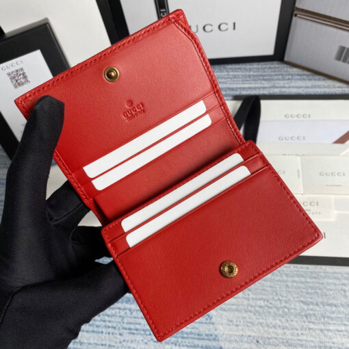 Replica Gucci 466492 GG Marmont card case wallet in Red 6