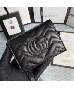 Replica Gucci 466492 GG Marmont card case wallet in Black