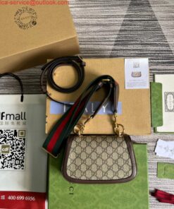 Replica Gucci ‎698643 Blondie mini bag in GG brown leather