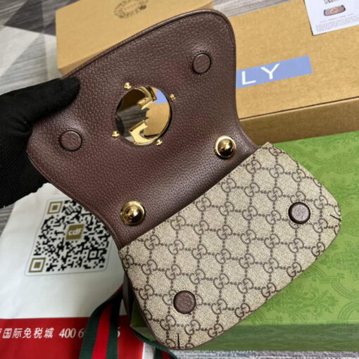 Replica Gucci ‎698643 Blondie mini bag in GG brown leather 6