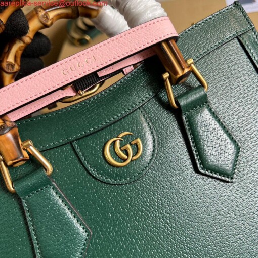 Replica Gucci 702721 Diana Small Tote Bag Green leather 4