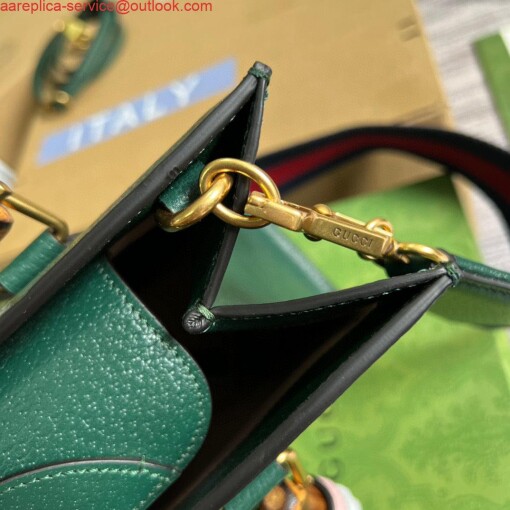 Replica Gucci 702721 Diana Small Tote Bag Green leather 7