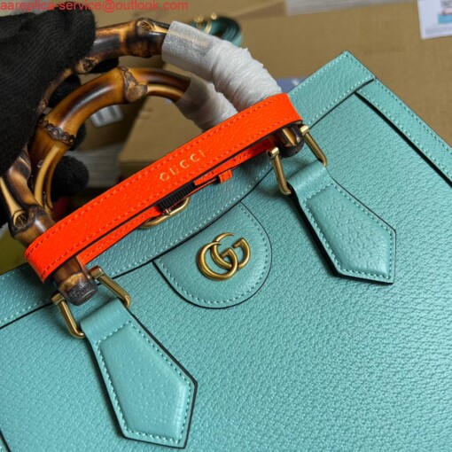 Replica Gucci 702721 Diana Small Tote Bag Light blue leather 4