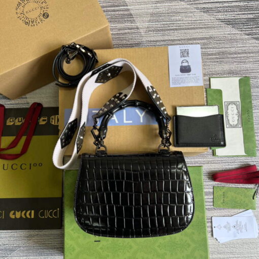 Replica Gucci 675797 Gucci Bamboo 1947 small top handle bag Black