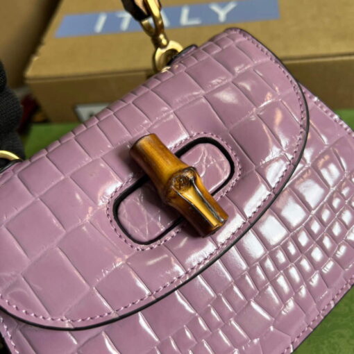 Replica Gucci 686864 Gucci Bamboo 1947 Mini Top Handle Bag Pink 5