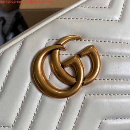 Replica Gucci 447632 GG Marmont Small Shoulder Bag White 3