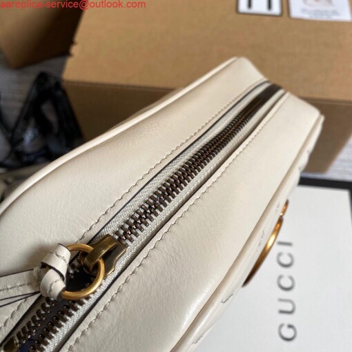 Replica Gucci 447632 GG Marmont Small Shoulder Bag White 6