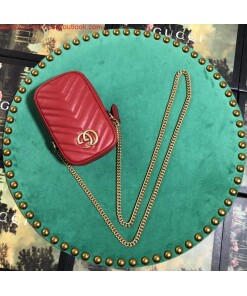 Replica Gucci 598597 GG Marmont mini bag Red 2