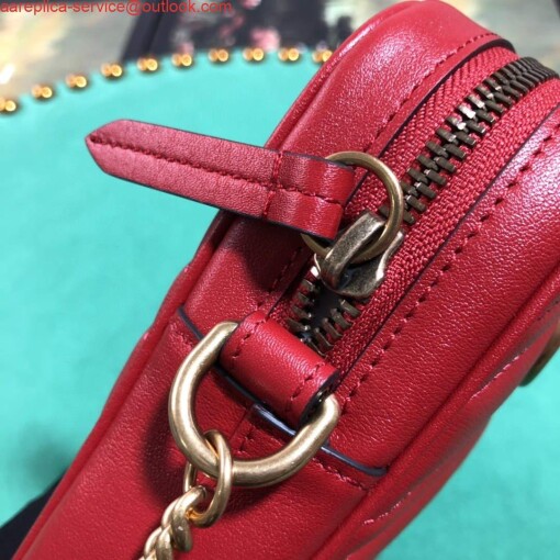 Replica Gucci 598597 GG Marmont mini bag Red 7