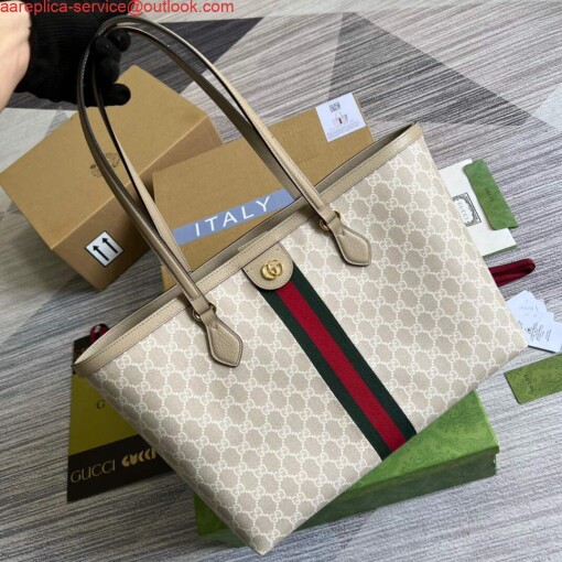 Replica Gucci 631685 Ophidia Medium GG Tote Beige 3