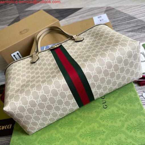 Replica Gucci 631685 Ophidia Medium GG Tote Beige 6