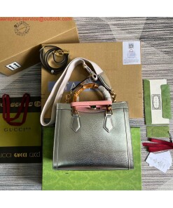 Replica Gucci 702721 Diana Small Tote Bag Silver 2