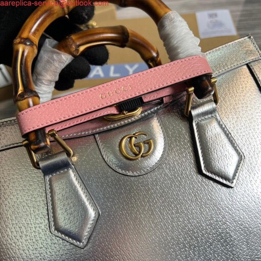 Replica Gucci 702721 Diana Small Tote Bag Silver 4