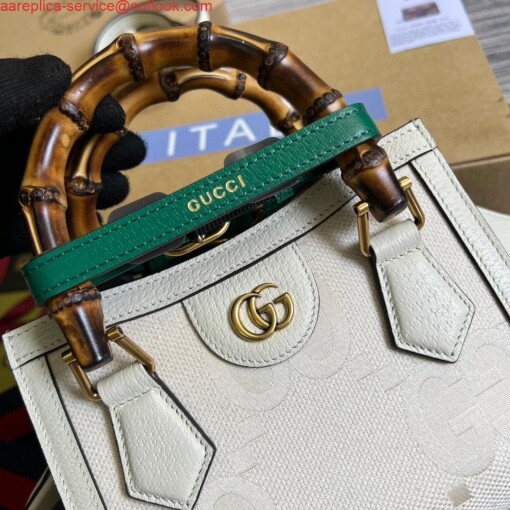 Replica Gucci 702732 Diana Mini Tote Bag White 5