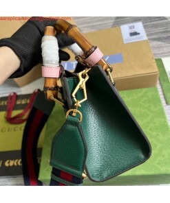 Replica Gucci 702732 Diana Mini Tote Bag Green leather 2