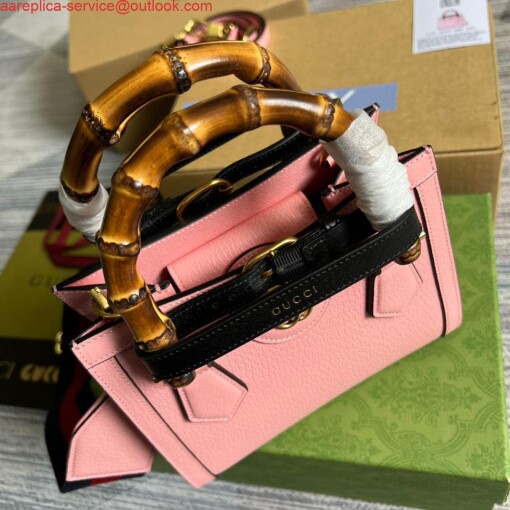 Replica Gucci 702732 Gucci Diana Mini Tote Bag Pink leather 4