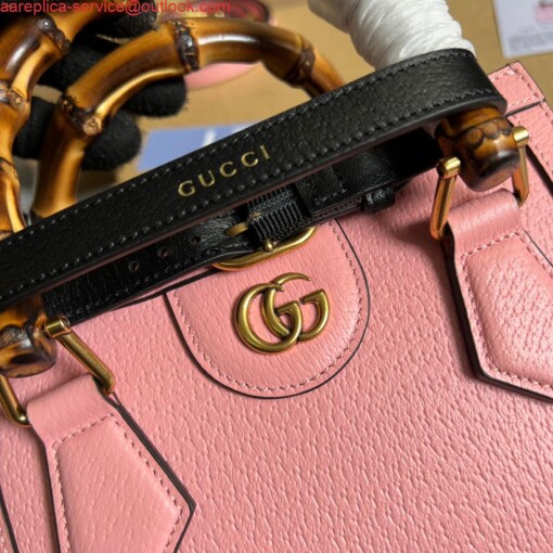 Replica Gucci 702732 Gucci Diana Mini Tote Bag Pink leather 5