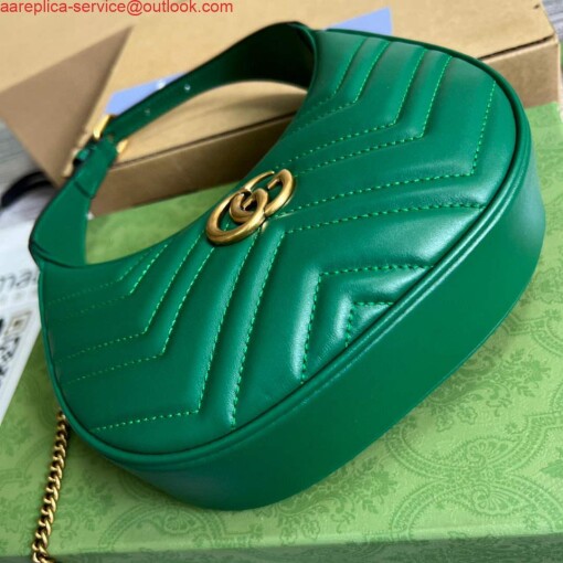 Replica Gucci 699514 GG Marmont half-moon-shaped mini bag Green 6