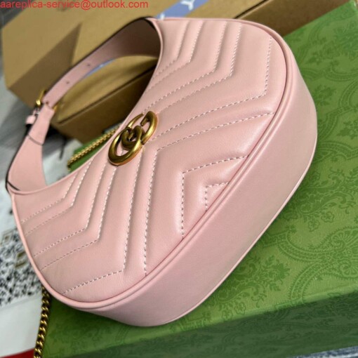 Replica Gucci 699514 GG Marmont half-moon-shaped mini bag Pink 7