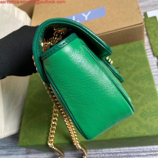 Replica Gucci 446744 GG Marmont Mini Matelassé Shoulder Bag Green 3