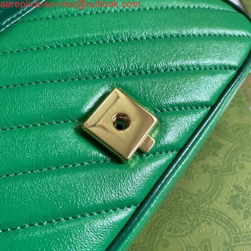 Replica Gucci 446744 GG Marmont Mini Matelassé Shoulder Bag Green 7