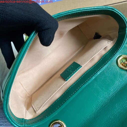 Replica Gucci 446744 GG Marmont Mini Matelassé Shoulder Bag Green 8