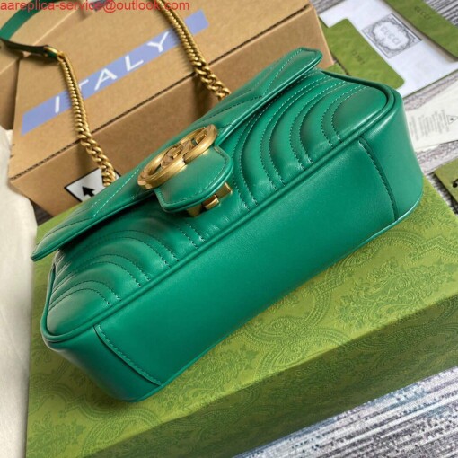 Replica Gucci 446744 GG Marmont Matelassé Mini Bag Green 5