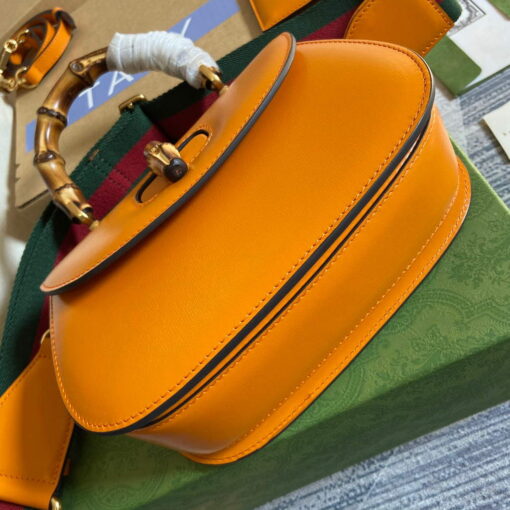 Replica Gucci 675797 Bamboo1947 small top handle bag Orange 6