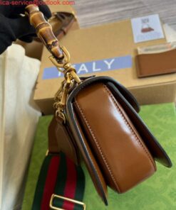 Replica Gucci 675797 Bamboo1947 small top handle bag Tan 2