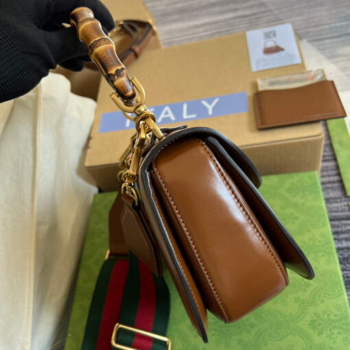 Replica Gucci 675797 Bamboo1947 small top handle bag Tan 2