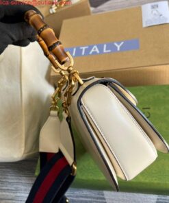 Replica Gucci 675797 Bamboo1947 small top handle bag White 2