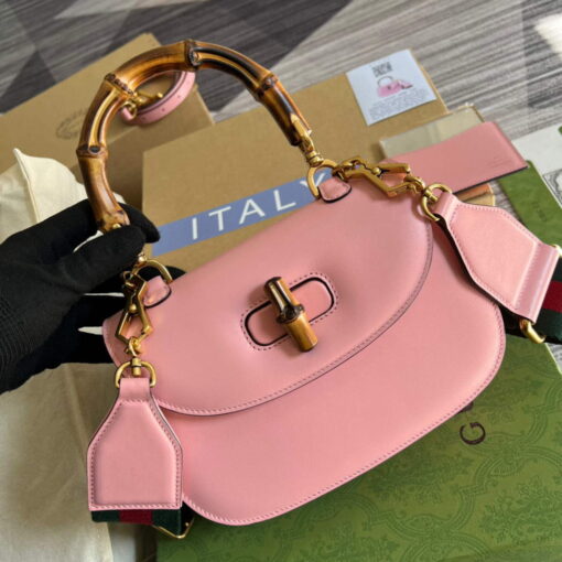 Replica Gucci 675797 Bamboo1947 small top handle bag Pink 3