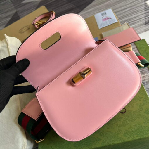 Replica Gucci 675797 Bamboo1947 small top handle bag Pink 7