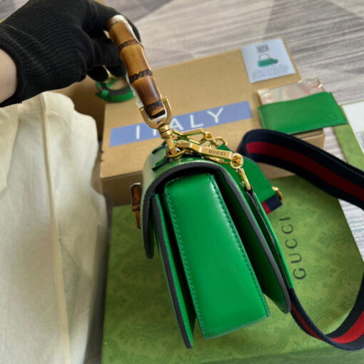 Replica Gucci 675797 Bamboo1947 small top handle bag Green 2