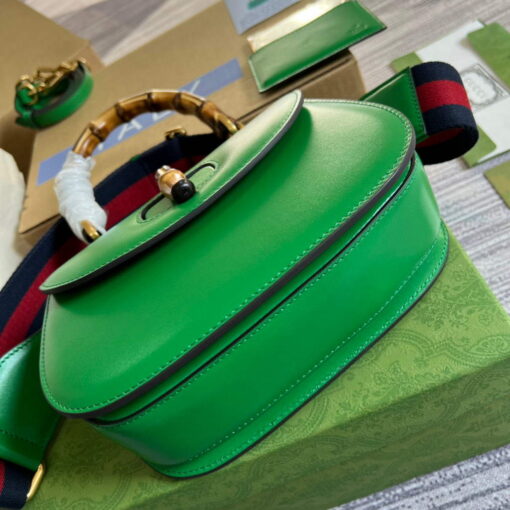 Replica Gucci 675797 Bamboo1947 small top handle bag Green 5