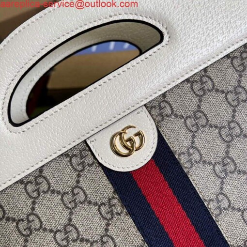 Replica Gucci 693724 Ophidia Small Tote With Web White 4