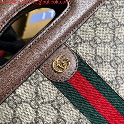 Replica Gucci 693724 Ophidia Small Tote With Web Brown 4