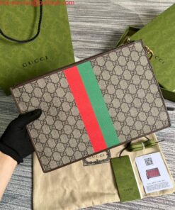 Replica Gucci ‎688378 Gucci Tiger pouch Bag Brown Print Logo 2