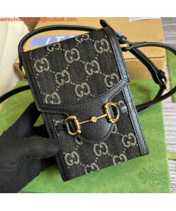 Replica Gucci 625615 Gucci Horsebit 1955 Mini Bag Black 2