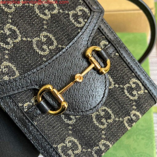 Replica Gucci 625615 Gucci Horsebit 1955 Mini Bag Black 3