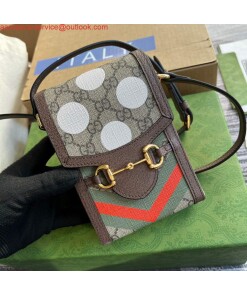 Replica Gucci 625615 Gucci Horsebit 1955 Mini Bag Grey Brown 2