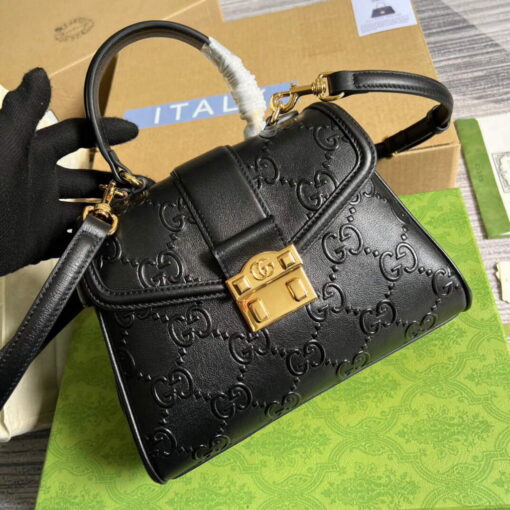 Replica Gucci 675791 Small GG Top Handle Bag Black 3